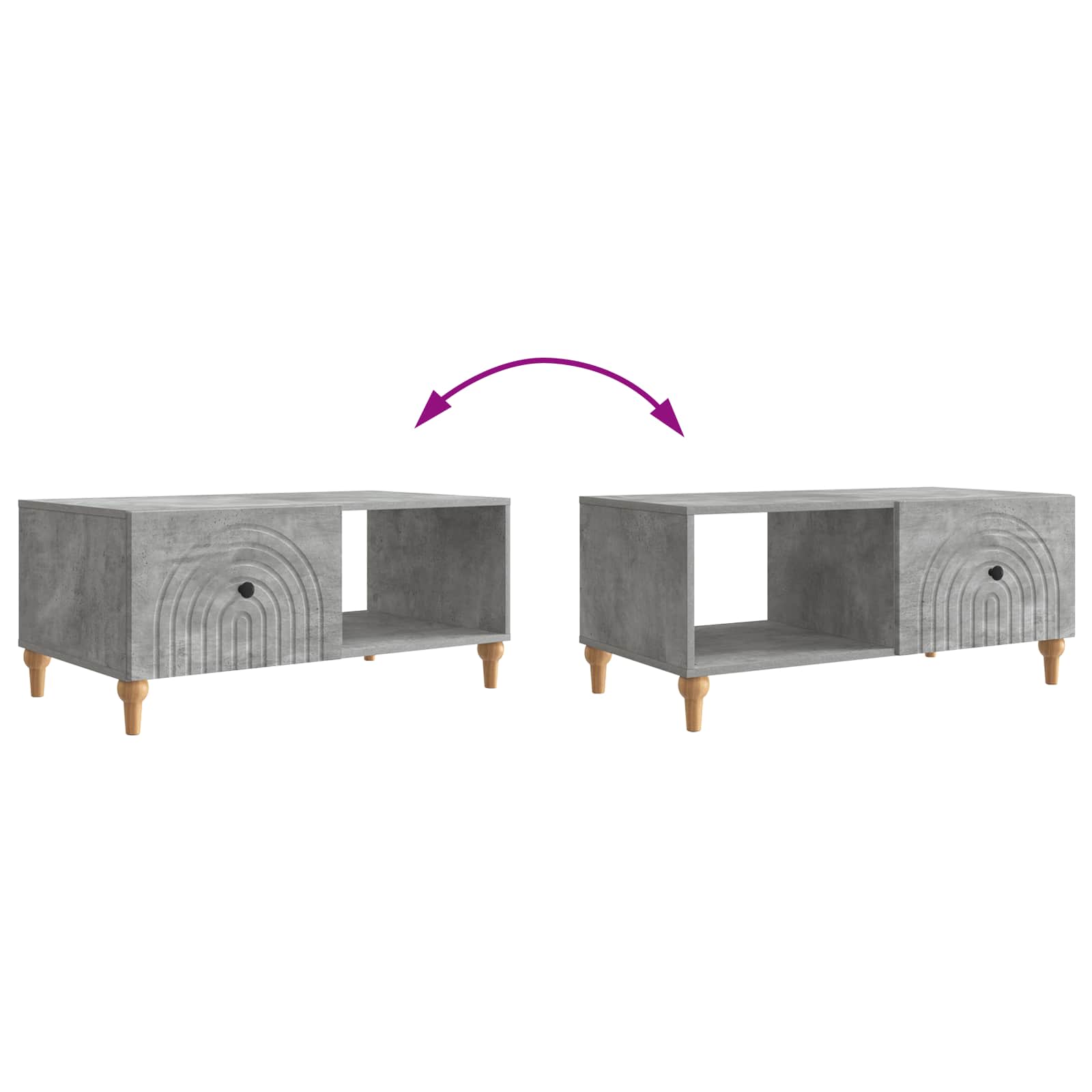 Couchtisch Betongrau 90 x 50 x 40 cm Holzwerkstoff