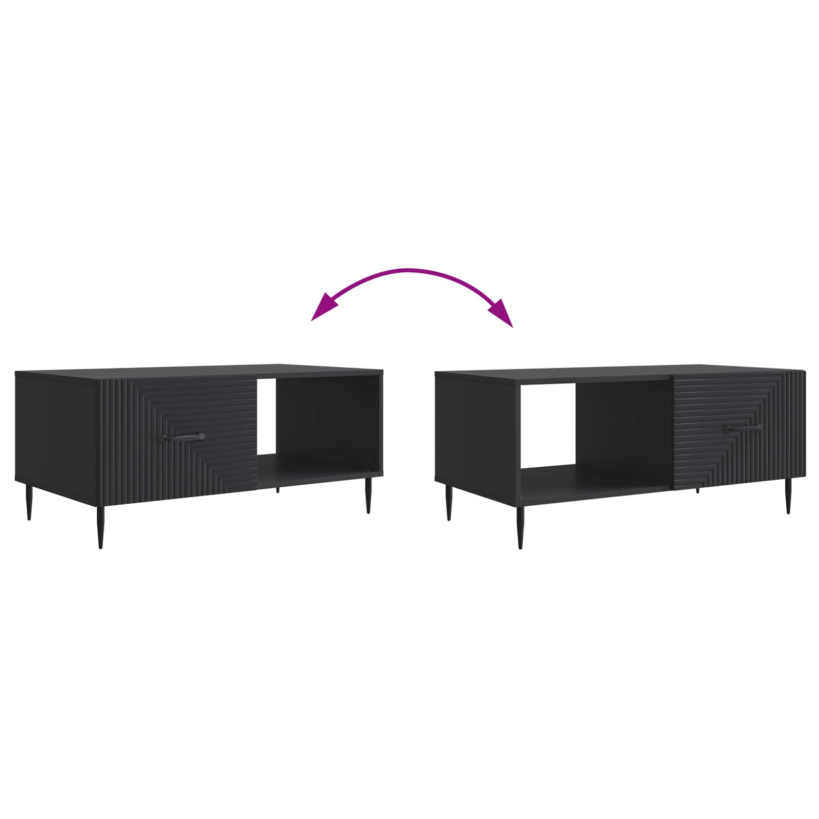 Couchtisch Schwarz 90 x 50 x 40 cm Holzwerkstoff
