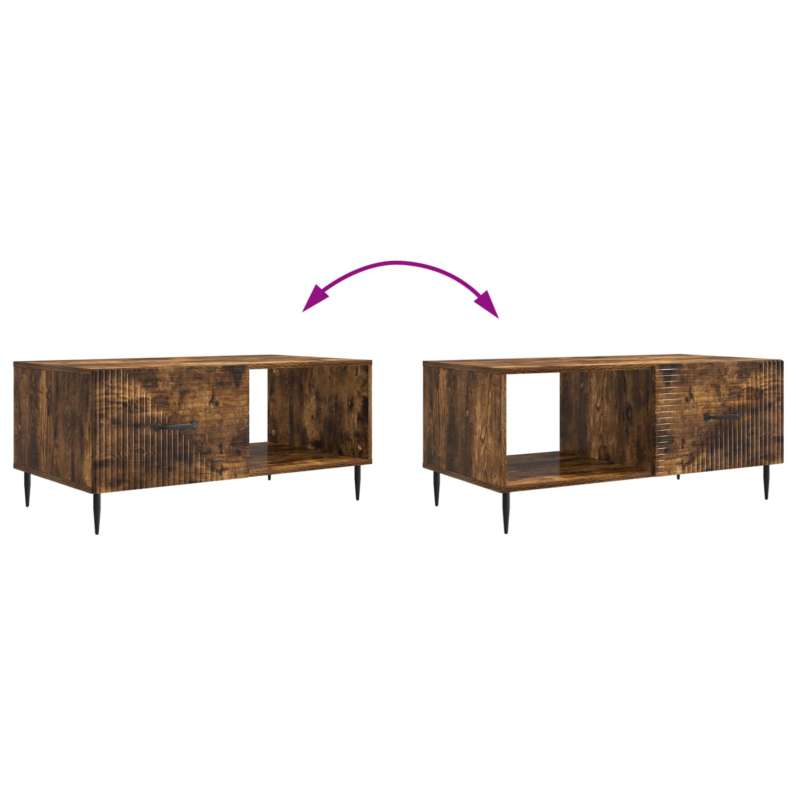 Couchtisch Geräucherte Eiche 90 x 50 x 40 cm Holzwerkstoff