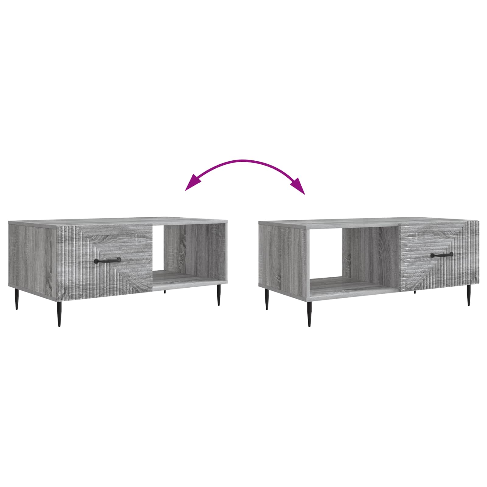 Couchtisch Graues Sonoma 90 x 50 x 40 cm Holzwerkstoff