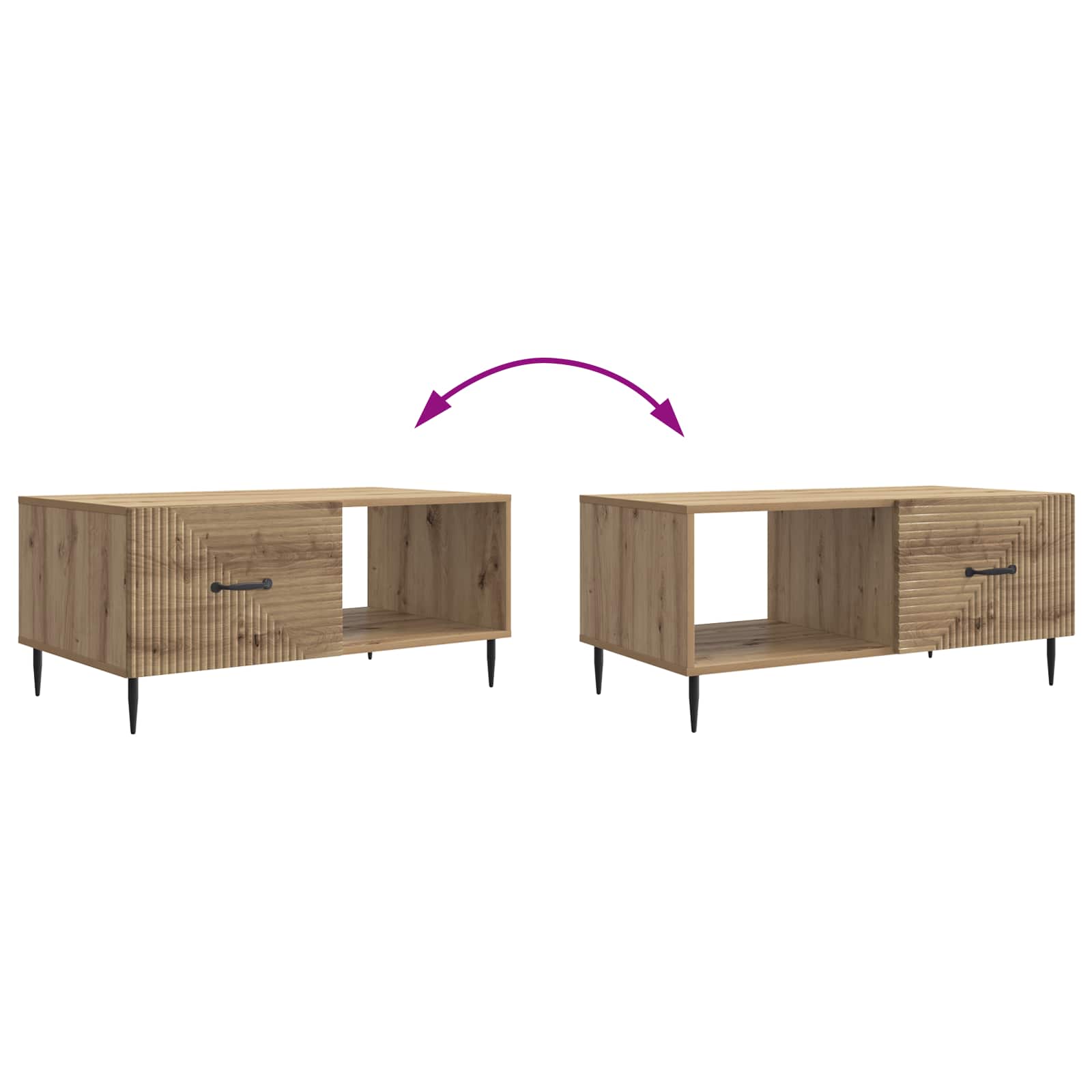 Couchtisch Artisan-Eiche 90 x 50 x 40 cm Holzwerkstoff
