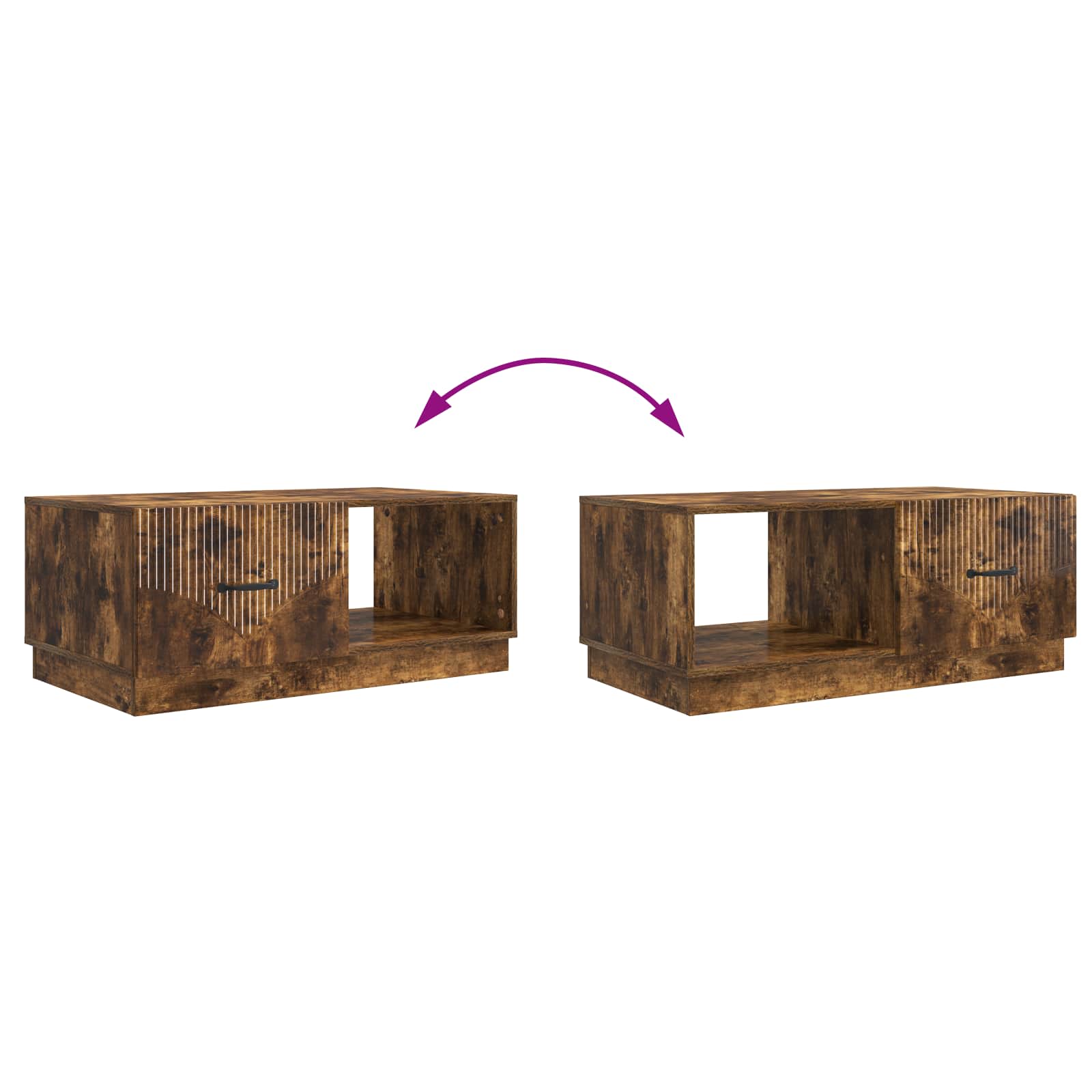 Couchtisch Geräucherte Eiche 90 x 50 x 37 cm Holzwerkstoff