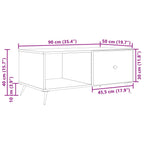 Couchtisch Schwarz 90 x 50 x 40 cm Holzwerkstoff