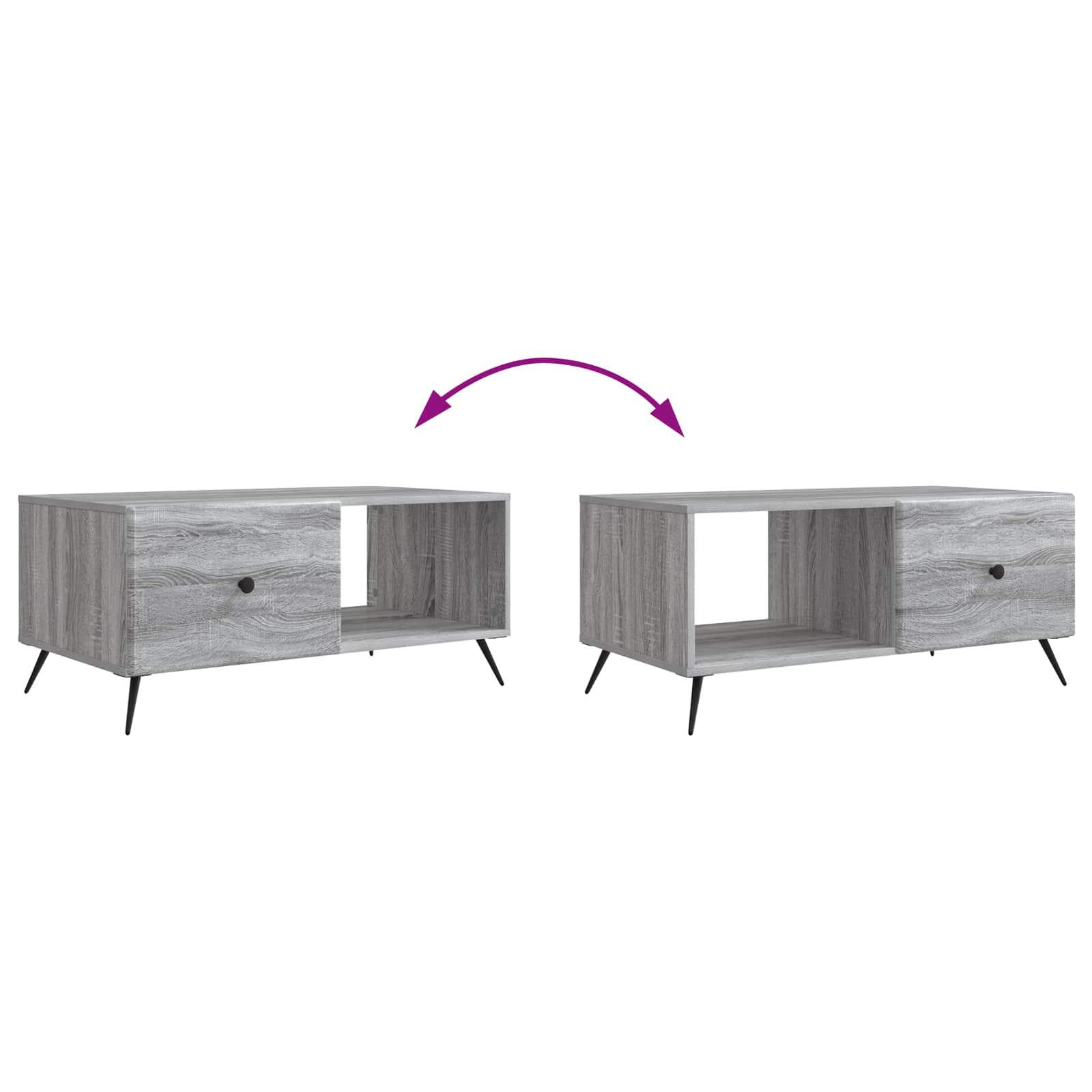 Couchtisch Graues Sonoma 90 x 50 x 40 cm Holzwerkstoff