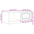 Couchtisch Schwarz 90 x 50 x 37 cm Holzwerkstoff
