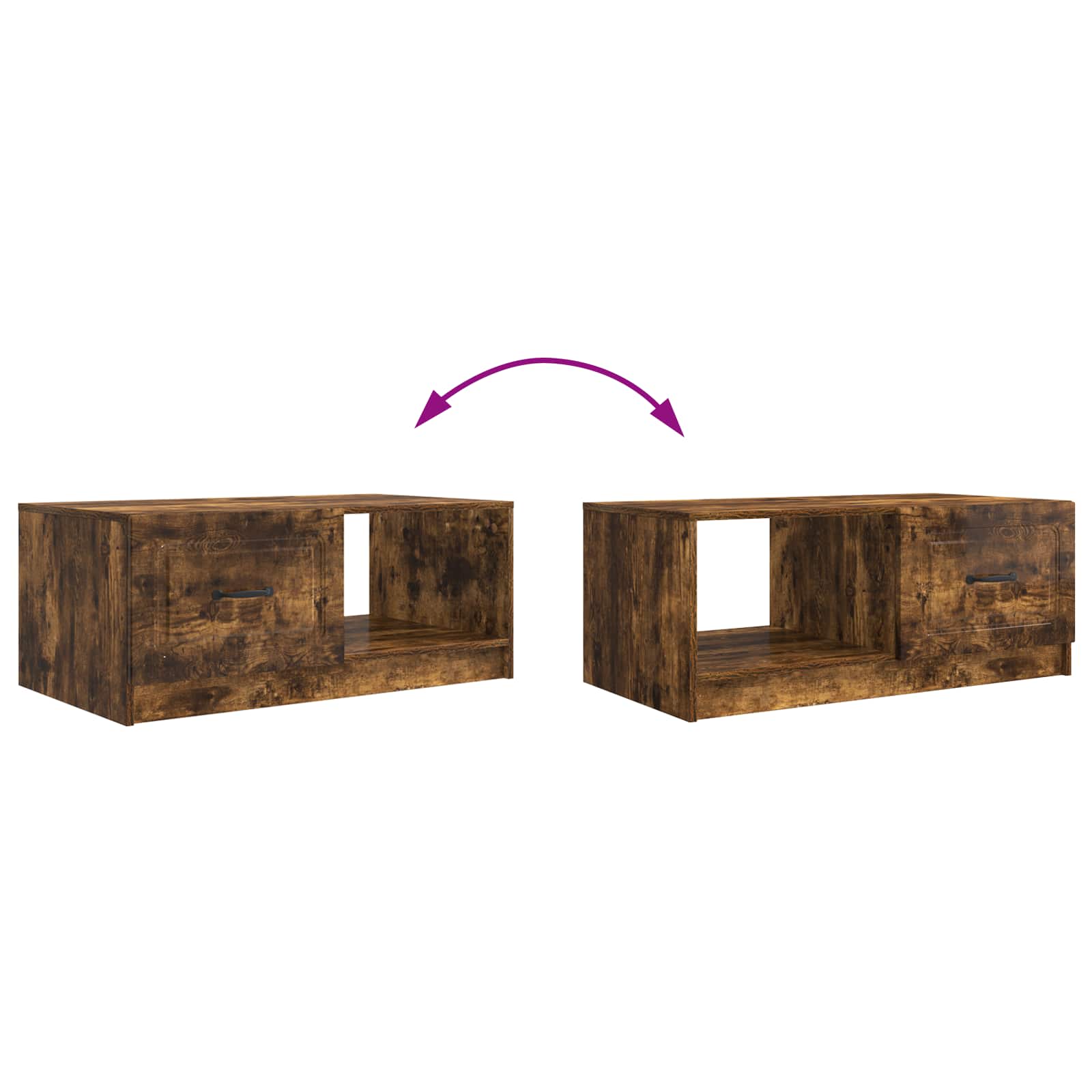 Couchtisch Geräucherte Eiche 90 x 50 x 37 cm Holzwerkstoff