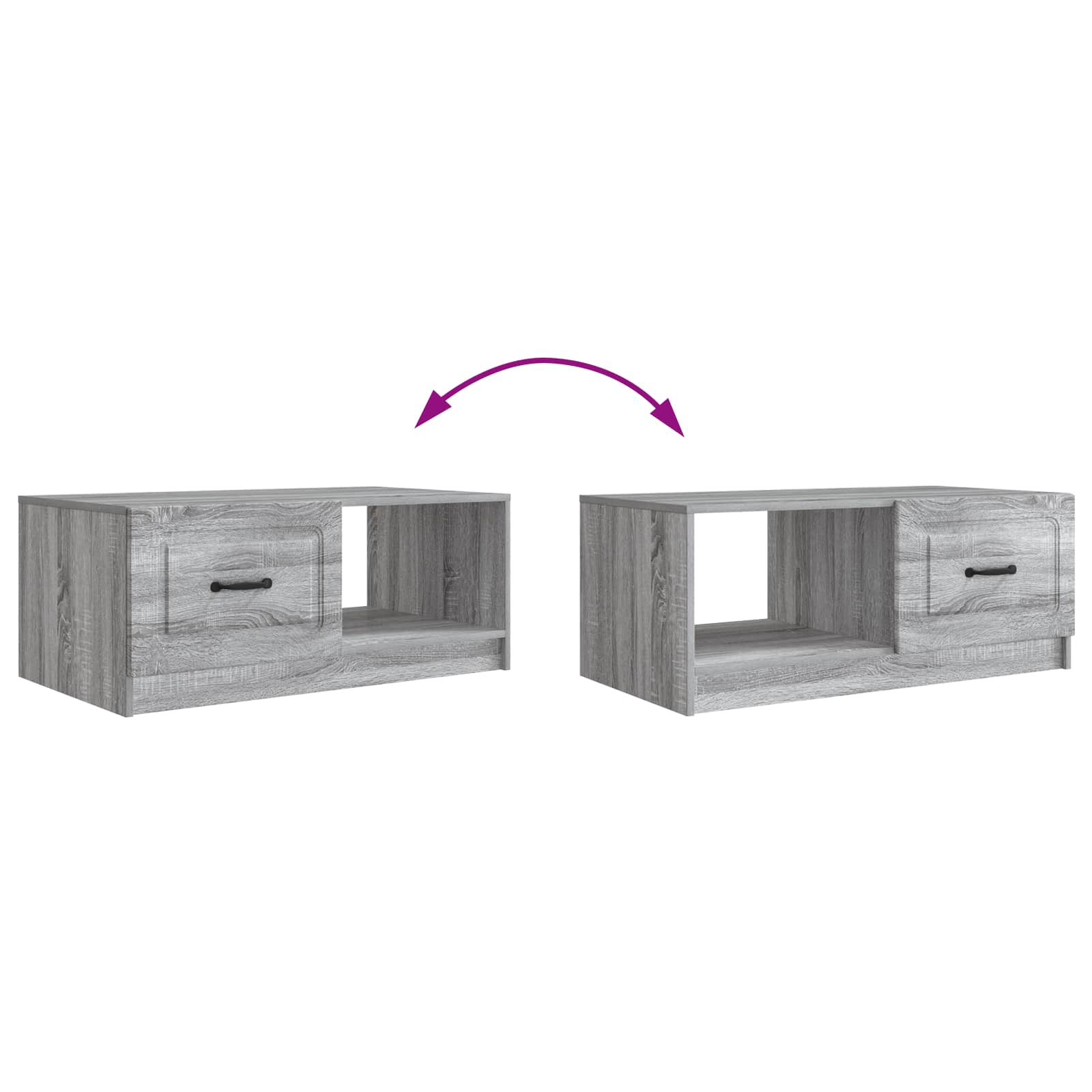 Couchtisch Graues Sonoma 90 x 50 x 37 cm Holzwerkstoff