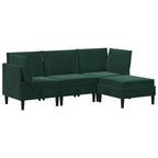 Wohnzimmergarnitur mit Kissen 4 pcs Dunkelgrün Samt