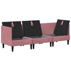 Wohnzimmergarnitur mit Kissen mit Speicher 3 pcs Rosa Samt
