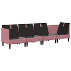 Wohnzimmergarnitur mit Kissen mit Speicher 4 pcs Rosa Samt