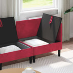 Wohnzimmergarnitur mit Kissen mit Speicher 3 pcs Weinrot Samt