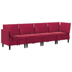 Wohnzimmergarnitur mit Kissen mit Speicher 4 pcs Weinrot Samt