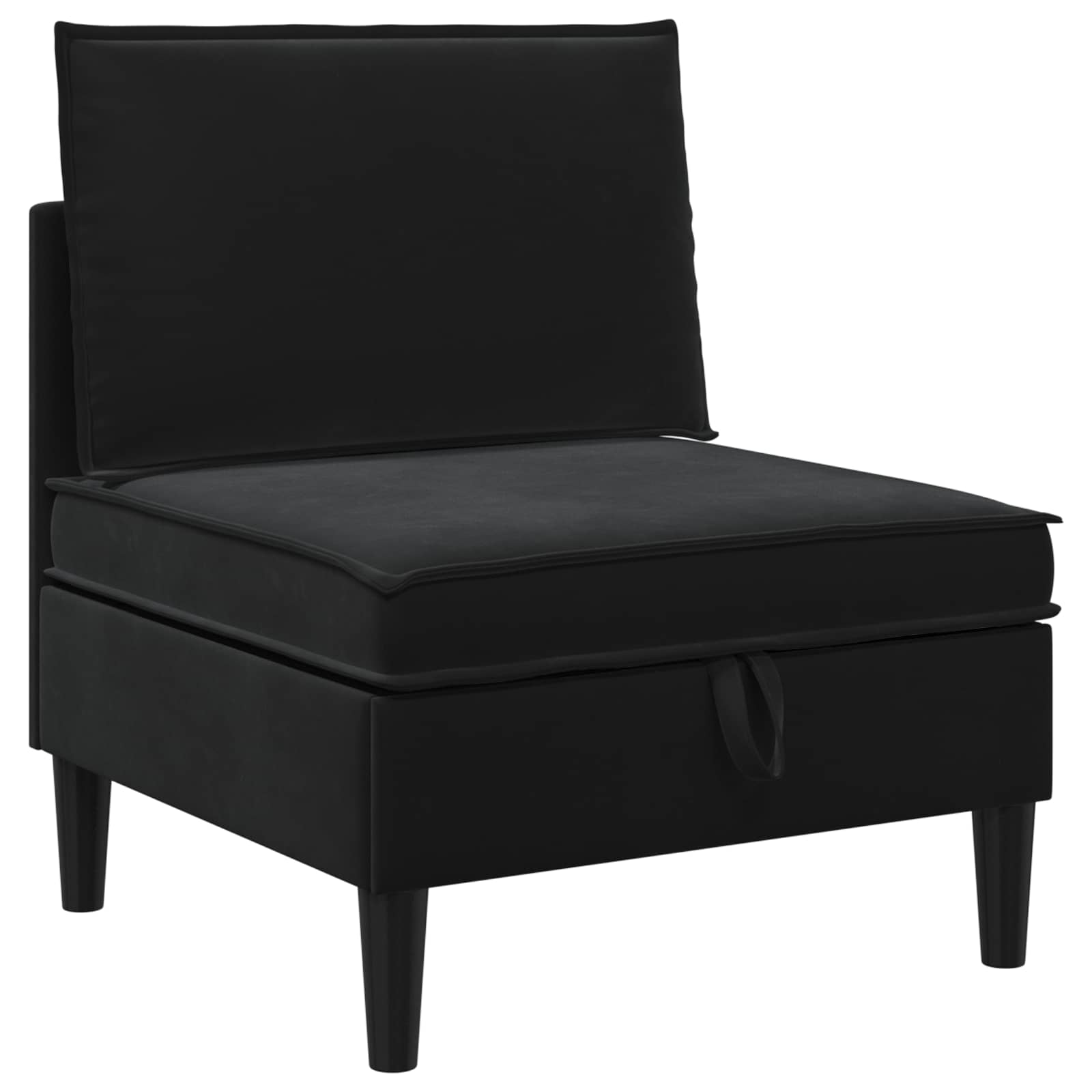 Wohnzimmergarnitur mit Kissen mit Speicher 3 pcs Schwarz Samt