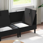 Wohnzimmergarnitur mit Kissen mit Speicher 4 pcs Schwarz Samt