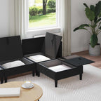Wohnzimmergarnitur mit Kissen mit Speicher 4 pcs Schwarz Samt