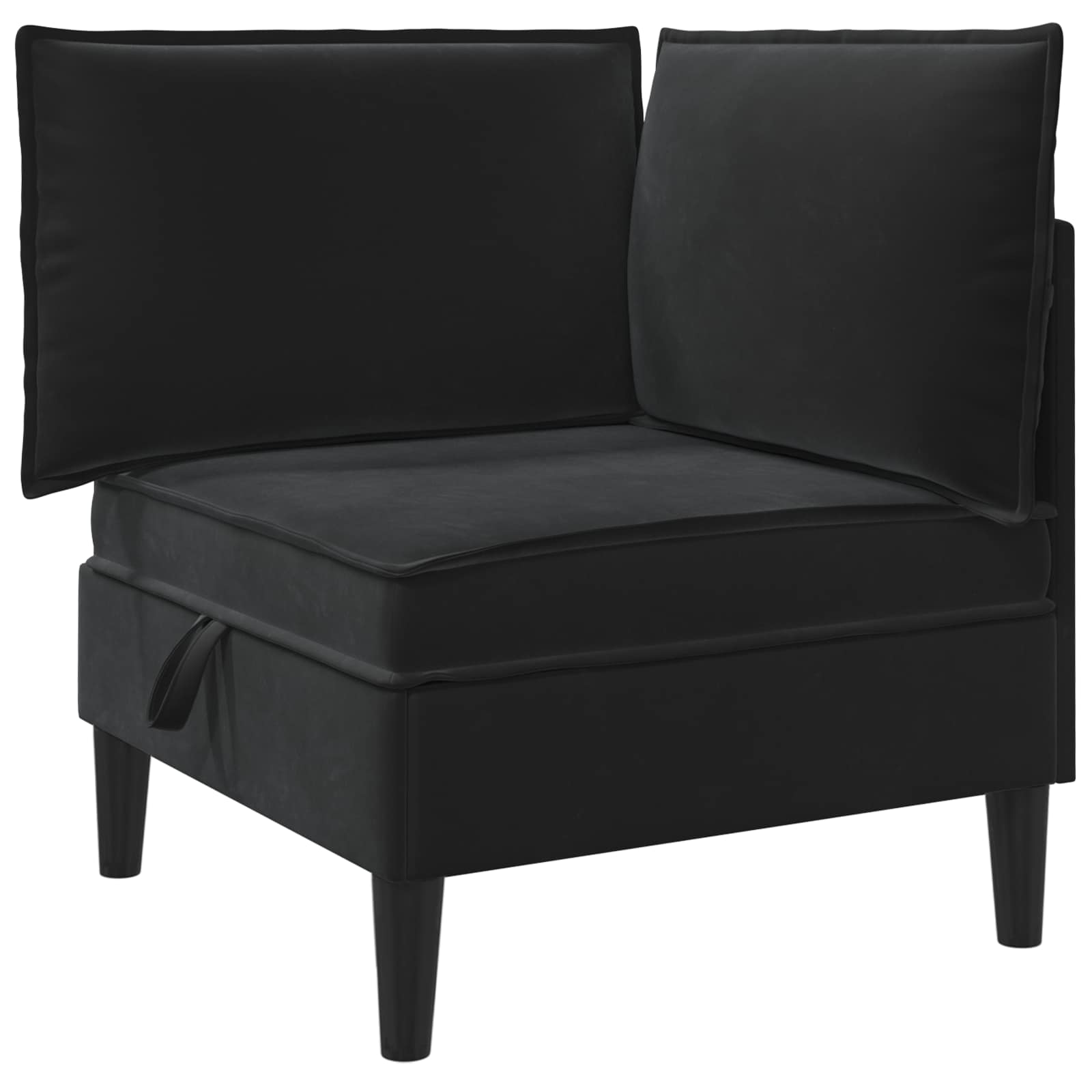 Wohnzimmergarnitur mit Kissen mit Speicher 5 pcs Schwarz Samt