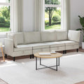 Wohnzimmergarnitur mit Kissen mit Speicher 4 pcs Creme Samt