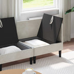 Wohnzimmergarnitur mit Kissen mit Speicher 4 pcs Creme Samt
