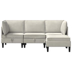 Wohnzimmergarnitur mit Kissen mit Speicher 4 pcs Creme Samt