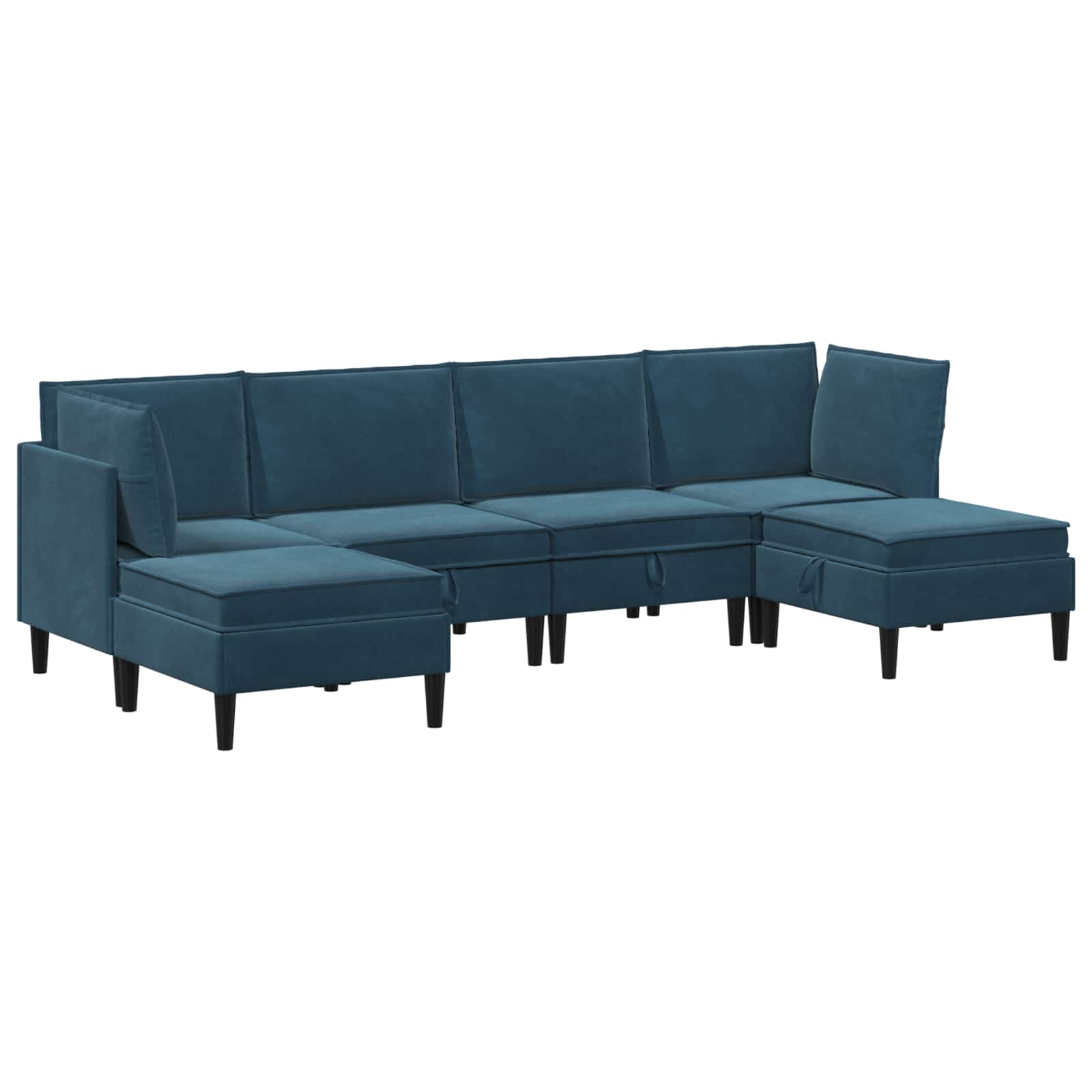 Wohnzimmergarnitur mit Kissen mit Speicher 6 pcs Blau Samt