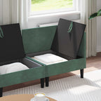 Wohnzimmergarnitur mit Kissen mit Speicher 4 pcs Meergrün Samt