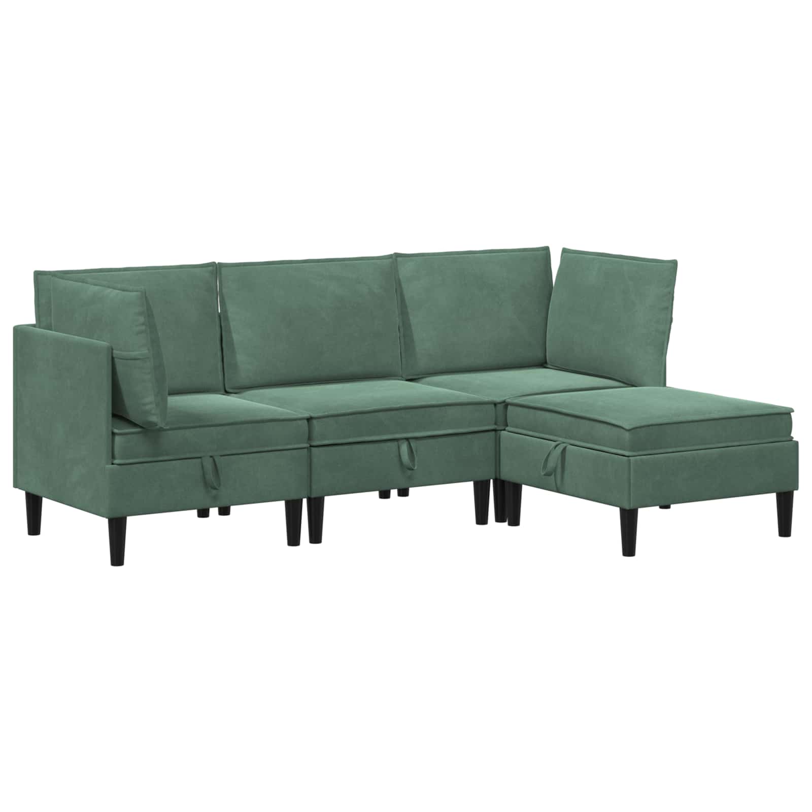 Wohnzimmergarnitur mit Kissen mit Speicher 4 pcs Meergrün Samt