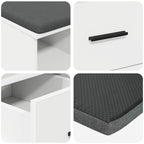 Flurbank Weiß 60 x 38 x 46 cm Holzwerkstoff und Stoff