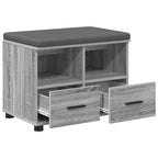 Flurbank mit Kissen mit Regal Graues Sonoma 60 x 38 x 46 cm