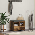 Flurbank mit Kissen mit Schubladen Altholz 60 x 38 x 46 cm