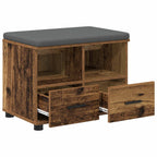Flurbank mit Kissen mit Schubladen Altholz 60 x 38 x 46 cm