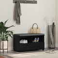 Flurbank mit Kissen mit Regal Schwarze Eiche 80 x 38 x 46 cm