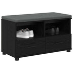 Flurbank mit Kissen mit Regal Schwarze Eiche 80 x 38 x 46 cm