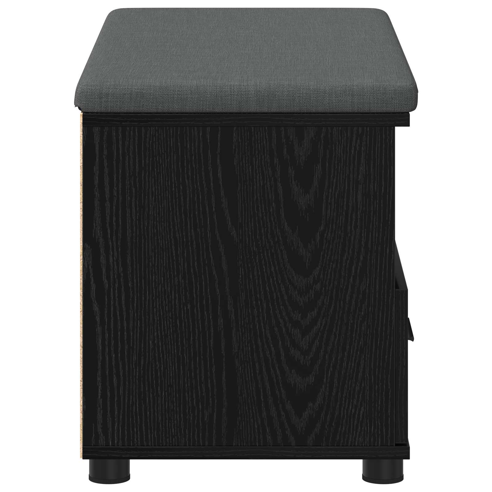 Flurbank mit Kissen mit Regal Schwarze Eiche 80 x 38 x 46 cm