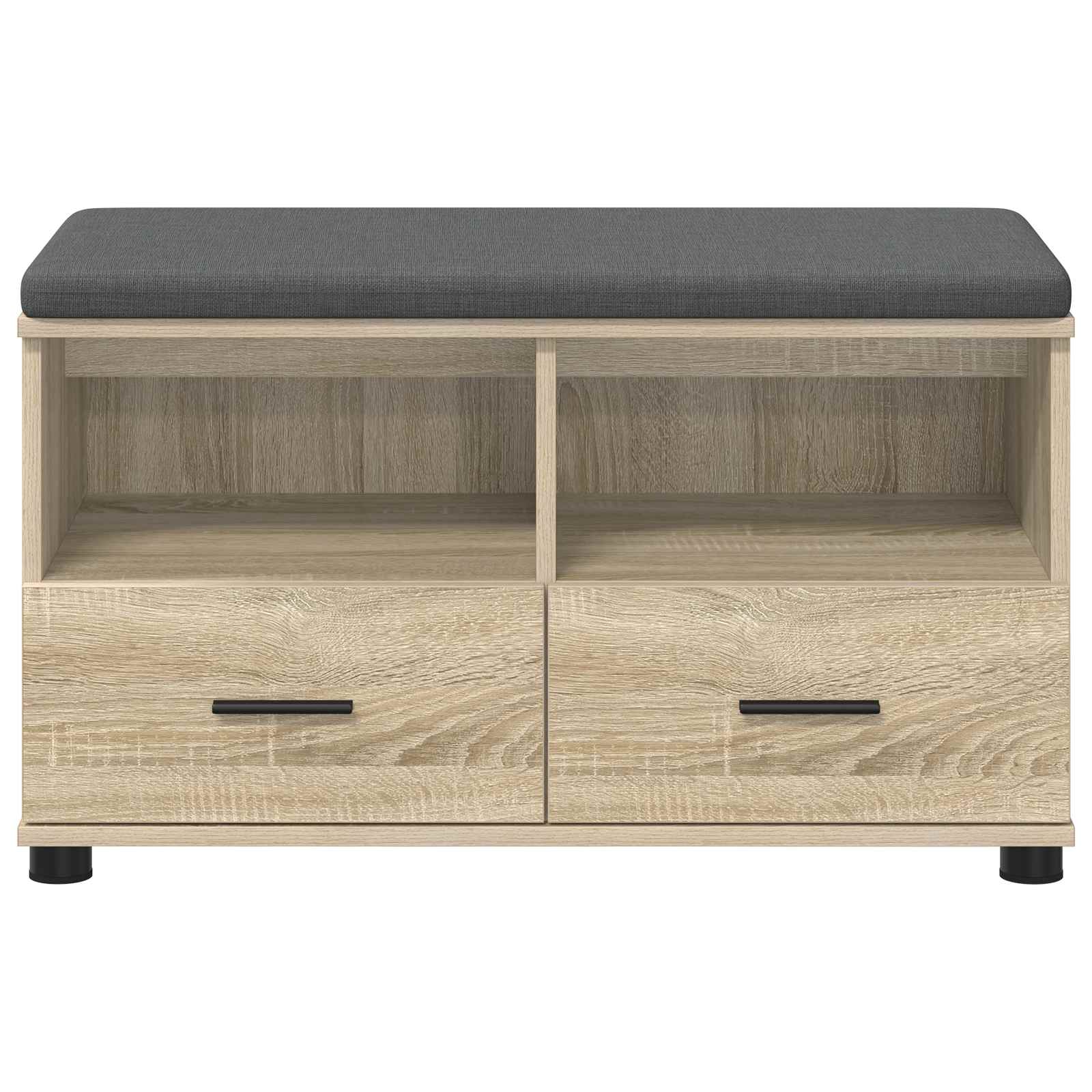 Flurbank mit Kissen mit Schubladen Sonoma-Eiche 80 x 38 x 46 cm