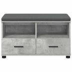 Flurbank mit Kissen mit Schubladen Betongrau 80 x 38 x 46 cm
