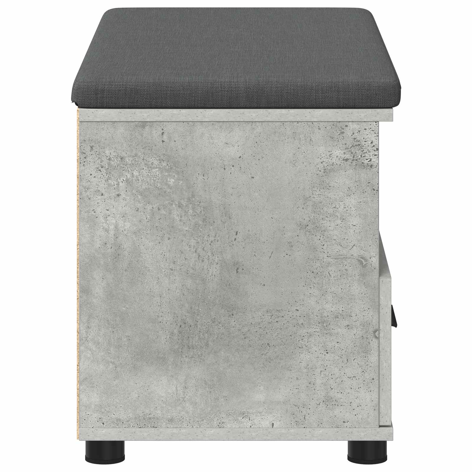 Flurbank mit Kissen mit Schubladen Betongrau 80 x 38 x 46 cm