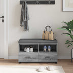 Flurbank mit Kissen mit Regal Graues Sonoma 80 x 38 x 46 cm