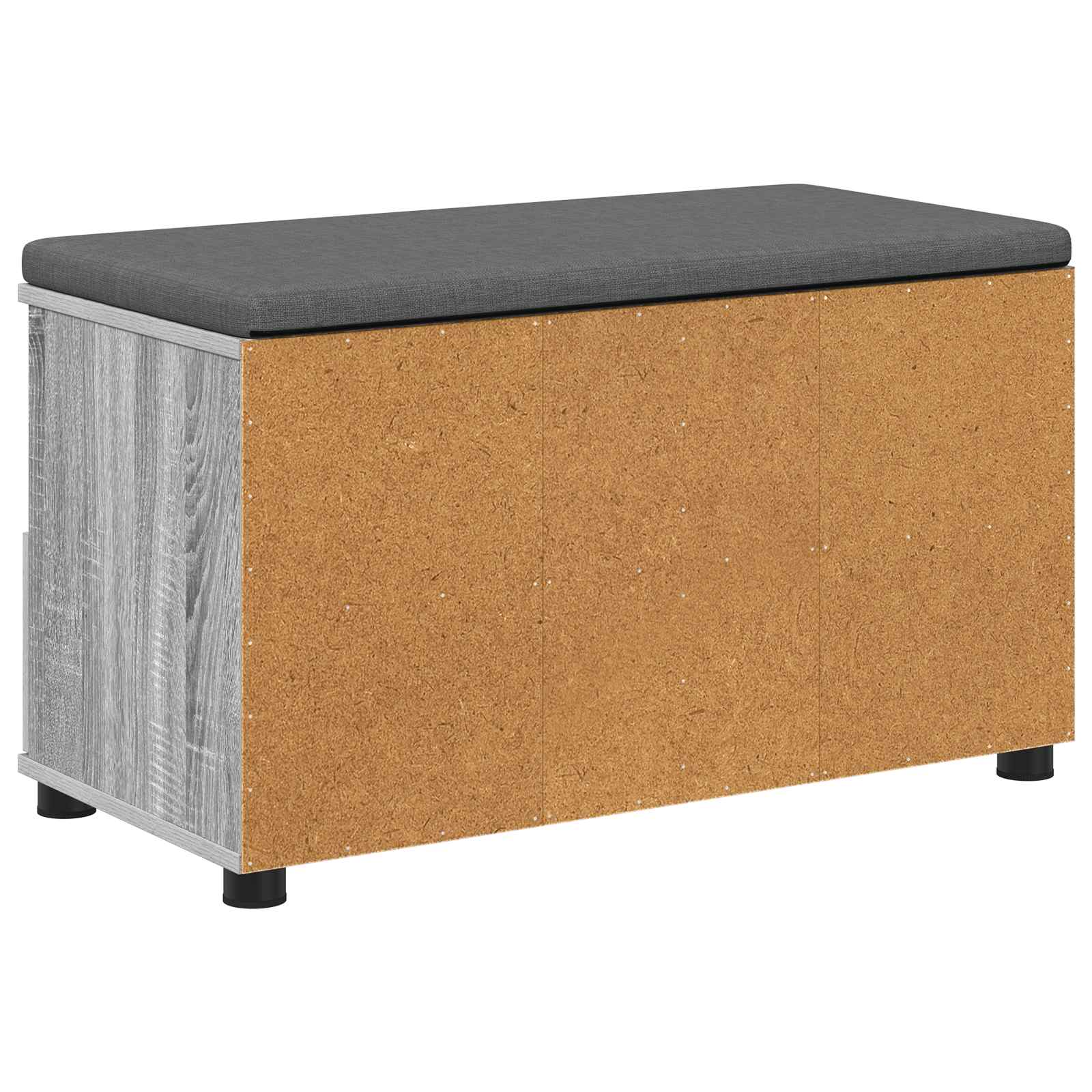 Flurbank mit Kissen mit Regal Graues Sonoma 80 x 38 x 46 cm
