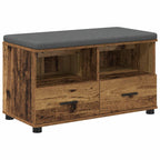 Flurbank mit Kissen mit Schubladen Altholz 80 x 38 x 46 cm