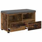 Flurbank mit Kissen mit Schubladen Altholz 80 x 38 x 46 cm