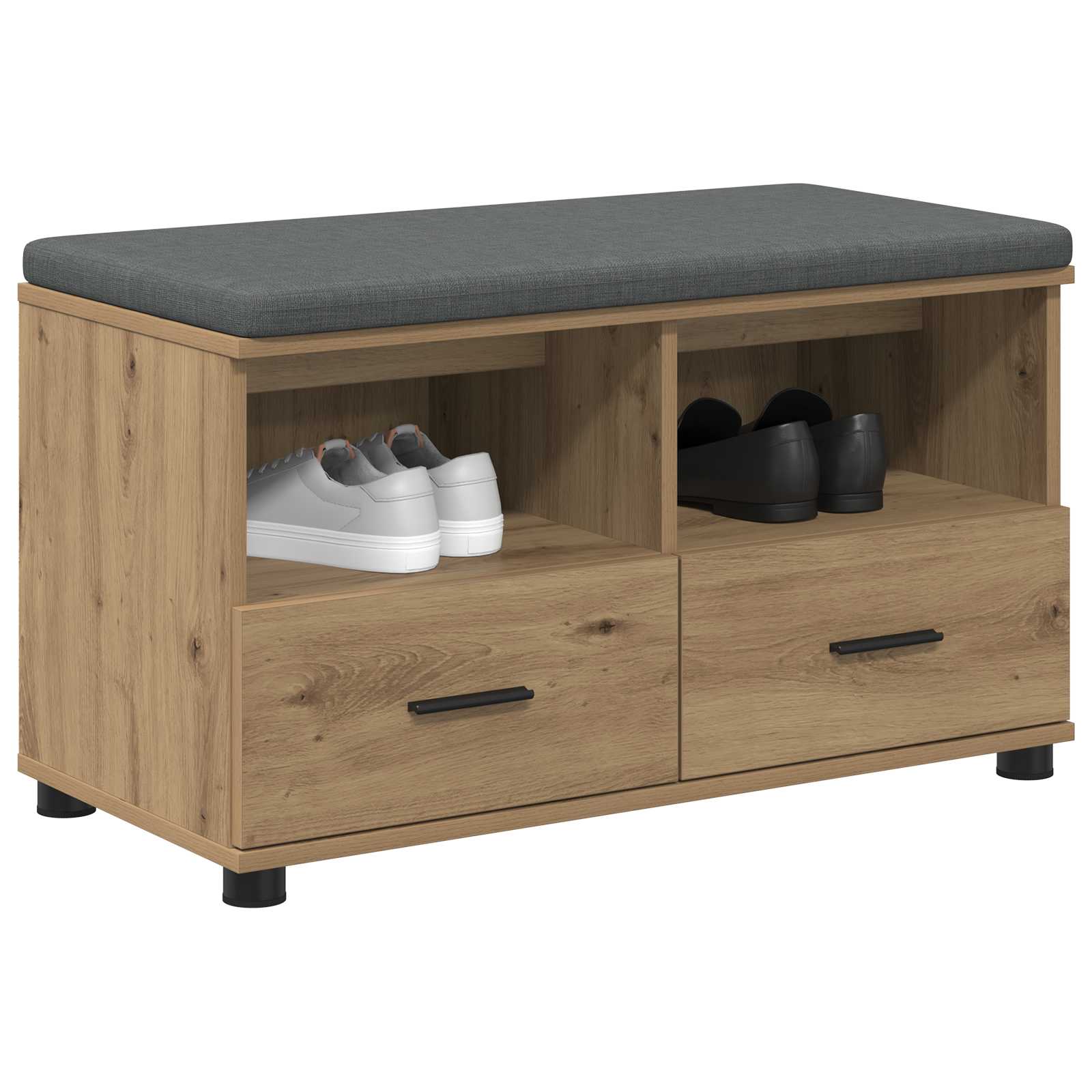 Flurbank mit Kissen mit Regal Artisan-Eiche 80 x 38 x 46 cm