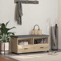 Flurbank mit Kissen mit Regal Sonoma-Eiche 100 x 38 x 46 cm