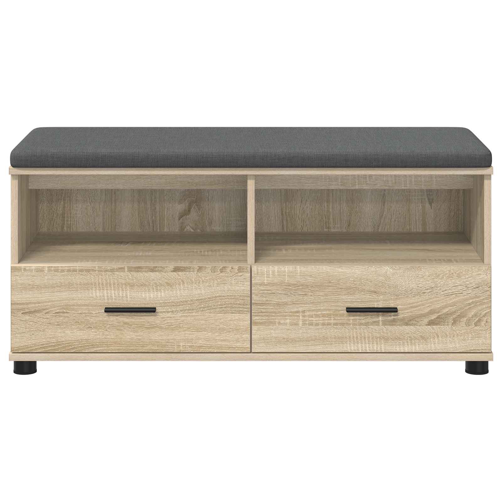 Flurbank mit Kissen mit Regal Sonoma-Eiche 100 x 38 x 46 cm