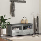 Flurbank mit Kissen mit Schubladen Betongrau 100 x 38 x 46 cm