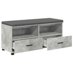 Flurbank mit Kissen mit Schubladen Betongrau 100 x 38 x 46 cm