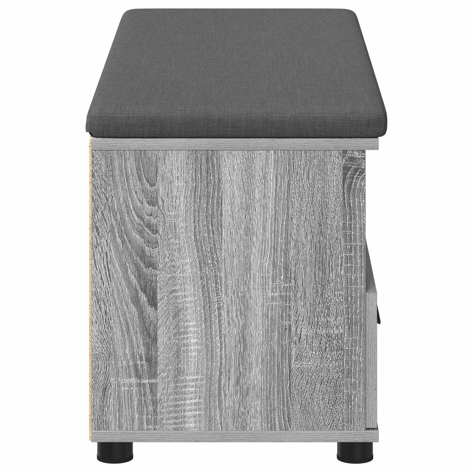 Flurbank mit Kissen mit Regal Graues Sonoma 100 x 38 x 46 cm