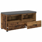 Flurbank mit Kissen mit Schubladen Altholz 100 x 38 x 46 cm