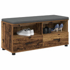 Flurbank mit Kissen mit Schubladen Altholz 100 x 38 x 46 cm