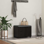 Flurbank mit Kissen mit Regal Schwarze Eiche 60 x 38 x 46 cm
