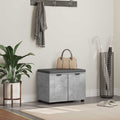 Flurbank mit Kissen mit Regal mit Tür Betongrau 60 x 38 x 46 cm
